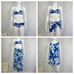 Vintage Pomare Tahiti 5 Piece Cotton Swim Set XSmall